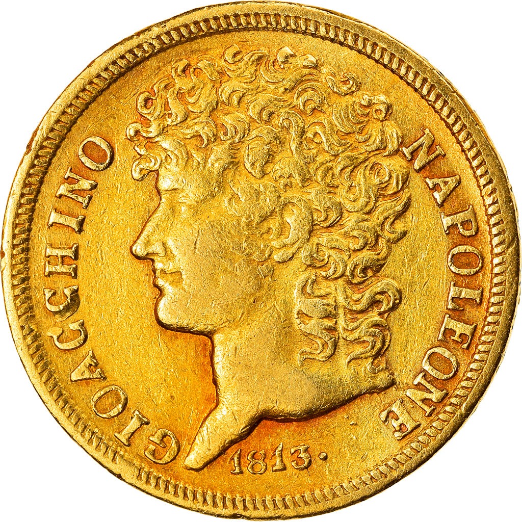 Coin, ITALIAN STATES, NAPLES, Joachim Murat, 20 Lire, 1813, EF(40-45), Gold
