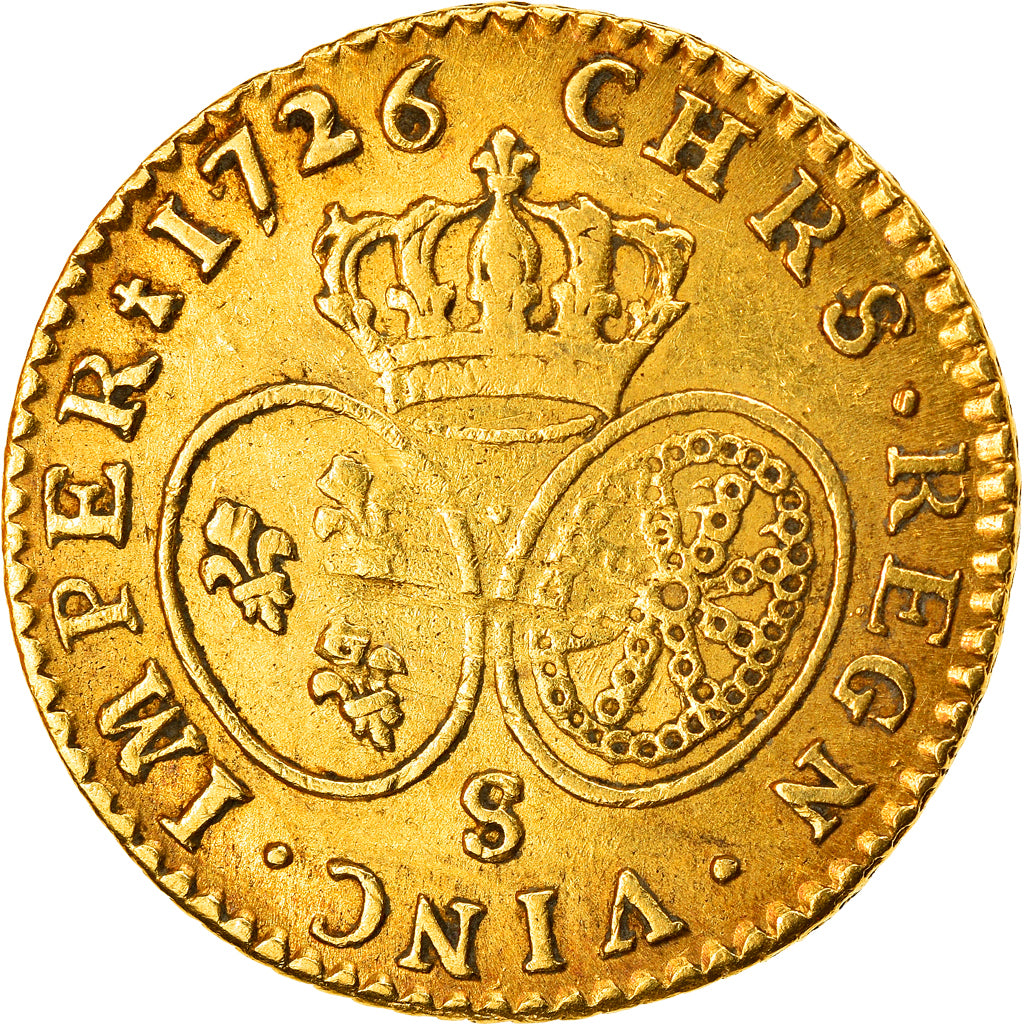 Monnaie, France, Louis XV, Louis d'or aux lunettes, Louis d'Or, 1726, Reims