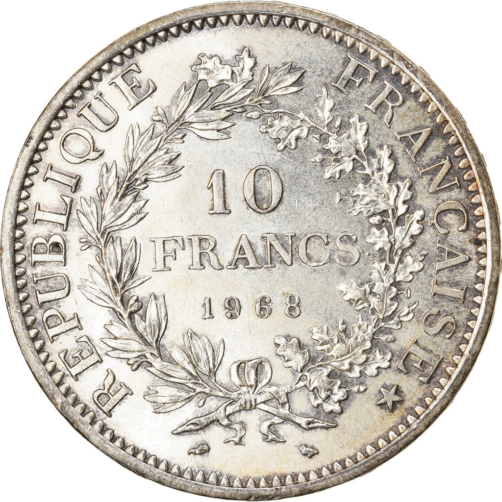 France, Hercule, 10 Francs, 1968, Paris, AU(50-53), Silver, KM:932, Gadoury:813