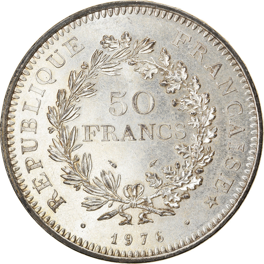 Coin, France, Hercule, 50 Francs, 1976, Paris, AU(50-53), Silver, KM:941.1