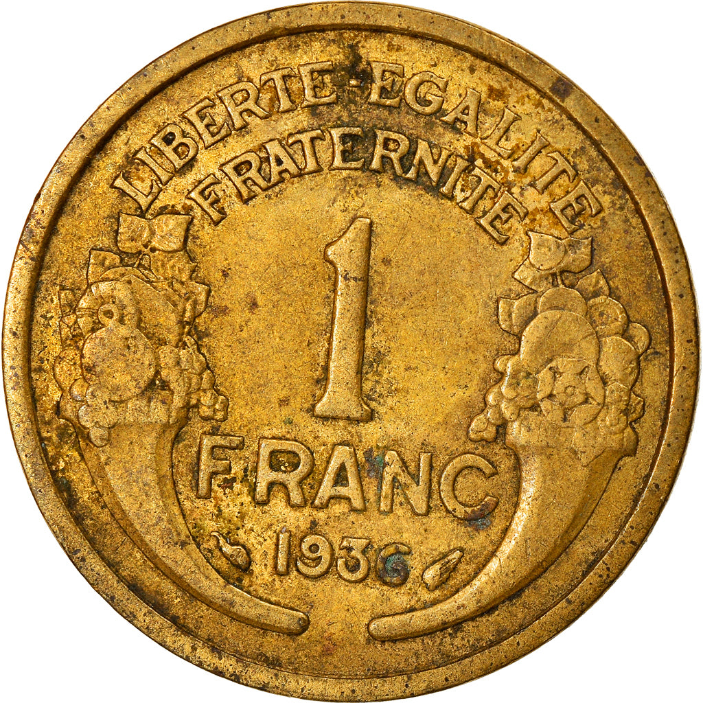 Moeda, França, Morlon, Franc, 1936, Paris, F(12-15), Alumínio-Bronze, KM:885