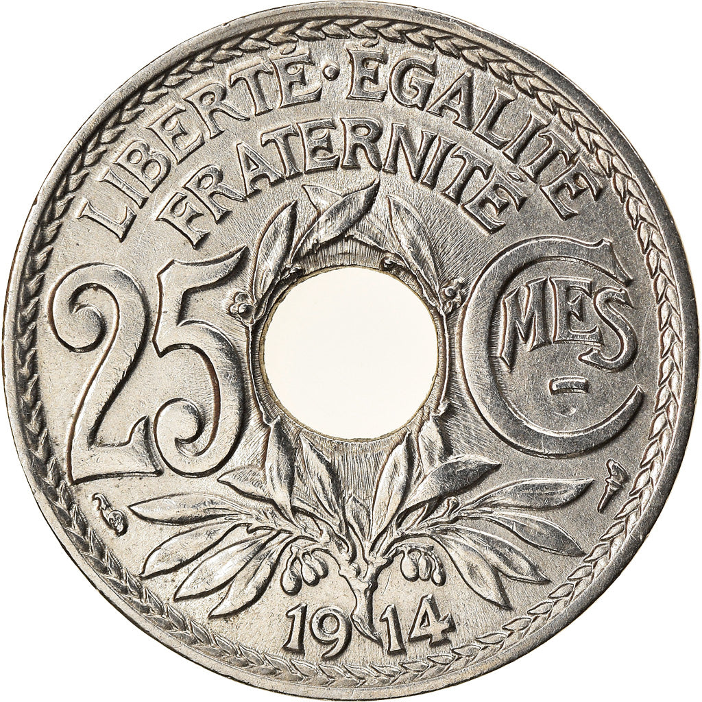 Coin, France, Lindauer, 25 Centimes, 1914, MS(63), Nickel, KM:867, Gadoury:379