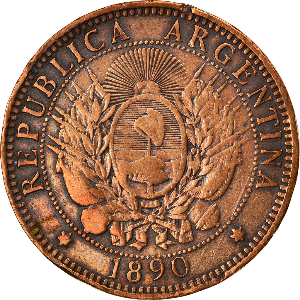 Moneta, Argentina, Centavo, 1890, BB, Bronzo, KM:32