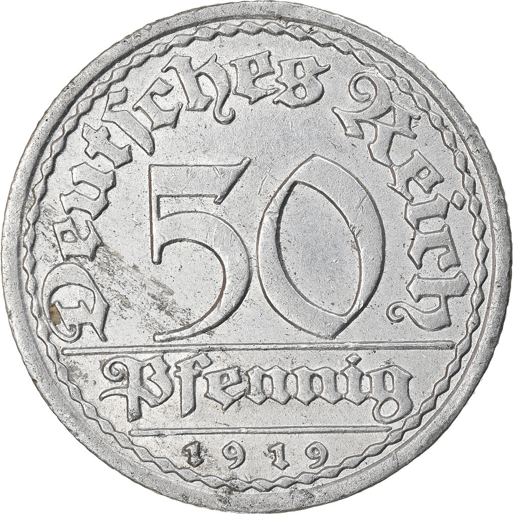 Munten, Duitsland, Weimarrepubliek, 50 Pfennig, 1919, Berlin, PR, Aluminium