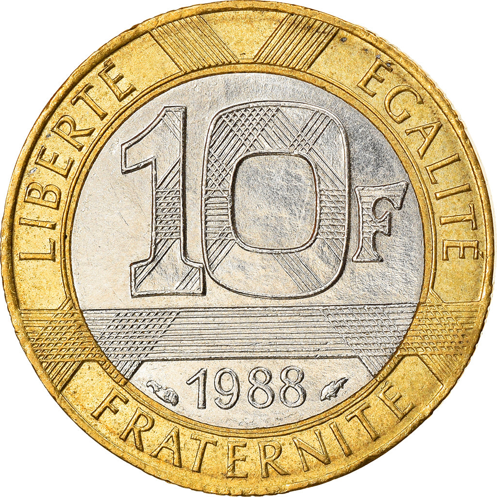 Munten, Frankrijk, Génie, 10 Francs, 1988, PR, Bi-Metallic, KM:964.1