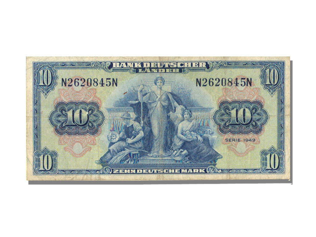 Germany - Federal Republic, 10 Deutsche Mark, 1949, KM #16a, 1949-08-22,...