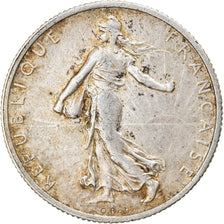 France, Semeuse, 2 Francs, 1917, Paris, VF(30-35), Silver, KM:845.1, Gadoury:532