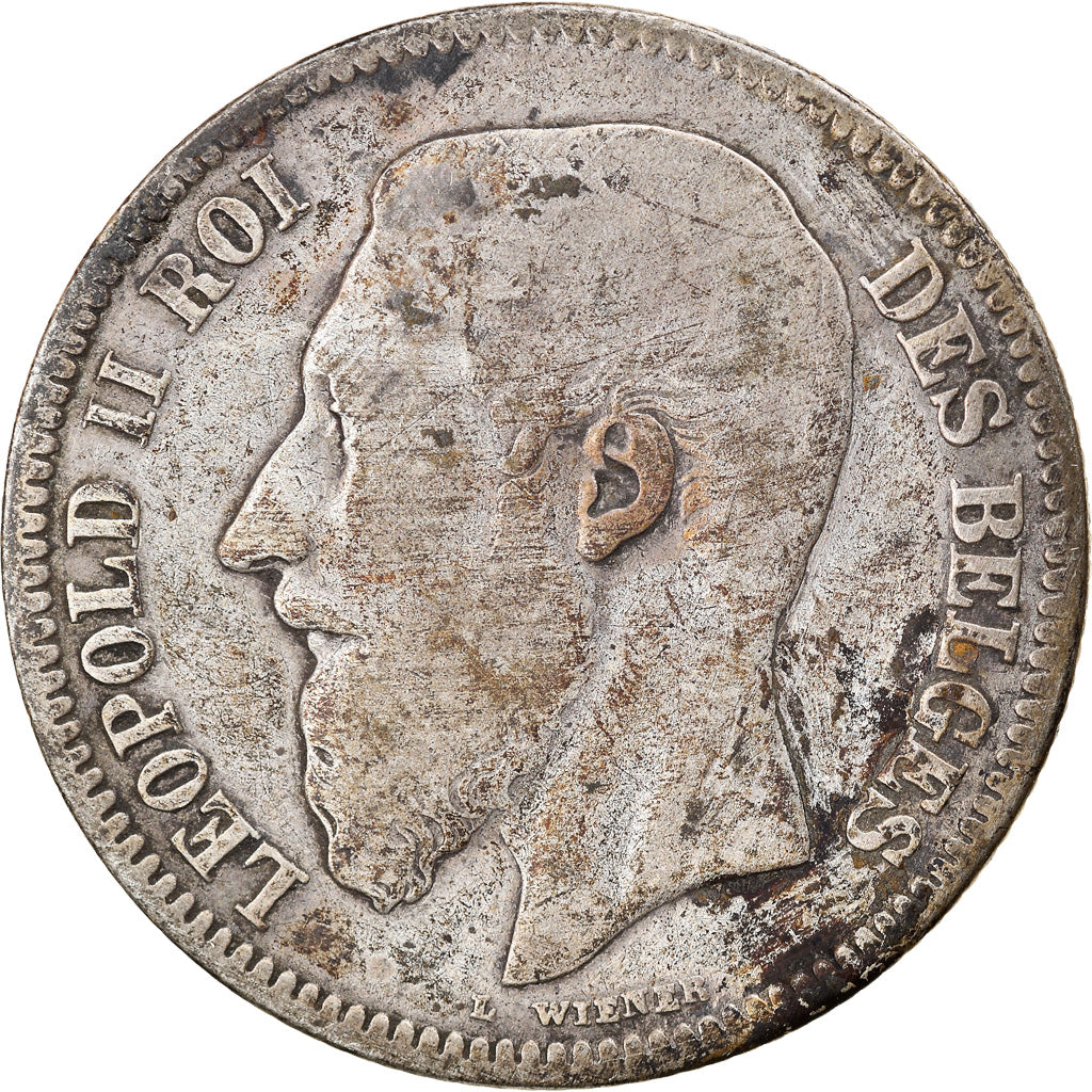 Coin, Belgium, Leopold II, 2 Francs, 2 Frank, 1867, VF(20-25), Silver, KM:30.1
