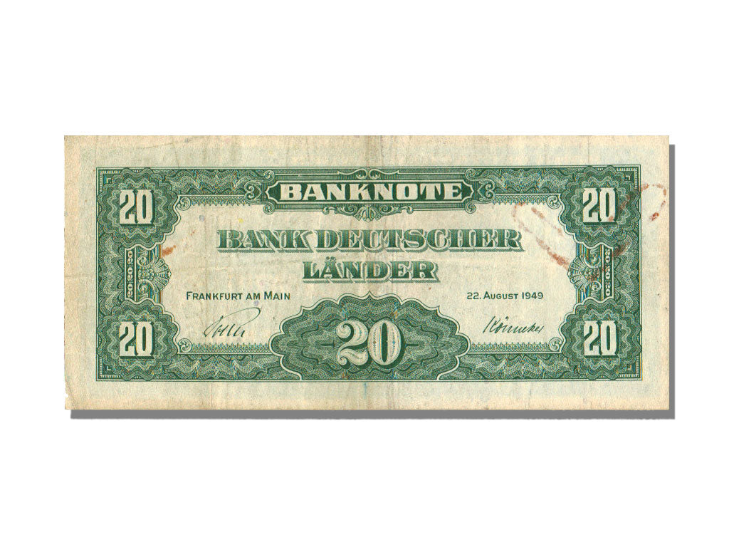 Germany - Federal Republic, 20 Deutsche Mark, 1949, KM #17a, 1949-08-22,...