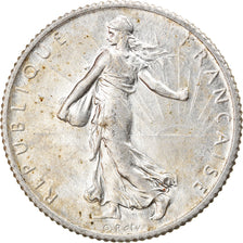 Moeda, França, Semeuse, Franc, 1914, Paris, AU(50-53), Prata, KM:844.1