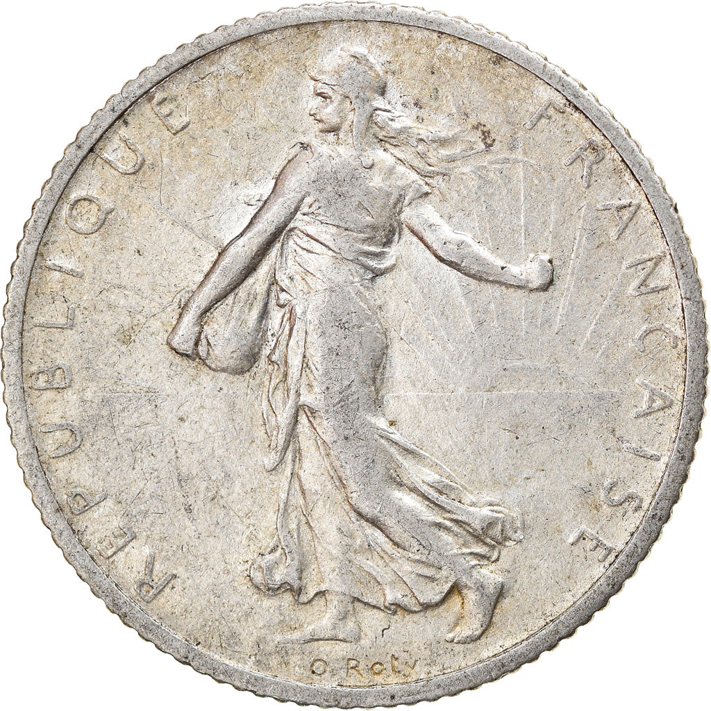 Coin, France, Semeuse, Franc, 1912, Paris, AU(50-53), Silver, KM:844.1