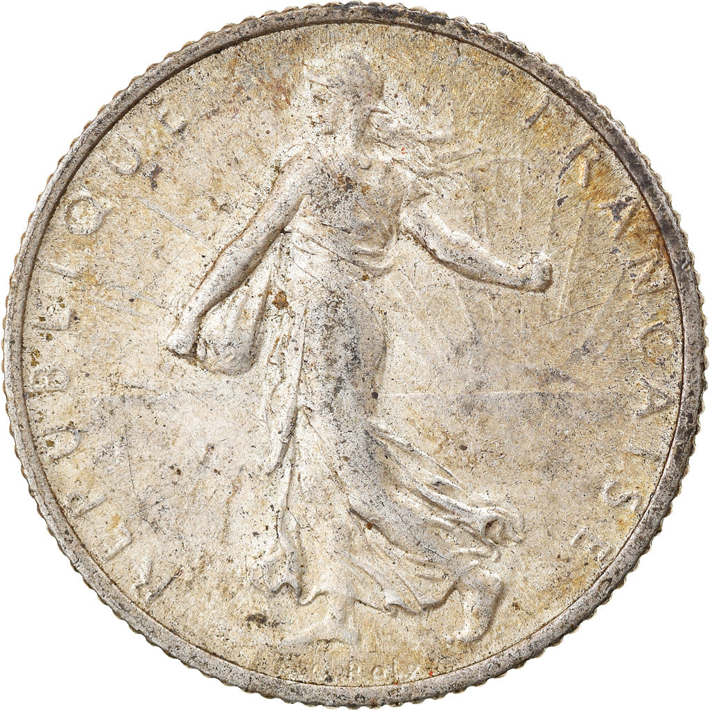 Coin, France, Semeuse, Franc, 1918, Paris, VF(30-35), Silver, KM:844.1