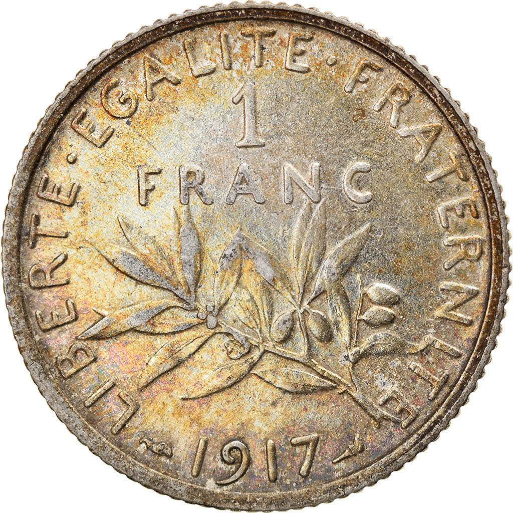 Monnaie, France, Semeuse, Franc, 1917, Paris, TTB, Argent, Gadoury:467, KM:844.1
