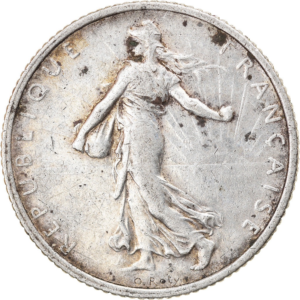 Coin, France, Semeuse, Franc, 1916, Paris, EF(40-45), Silver, KM:844.1
