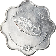 Coin, MALDIVE ISLANDS, 5 Laari, 1984, MS(63), Aluminum, KM:69