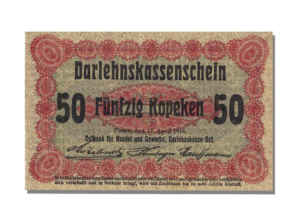 Germany, 50 Kopeks, 1916, 1916-04-17, UNC(65-70)