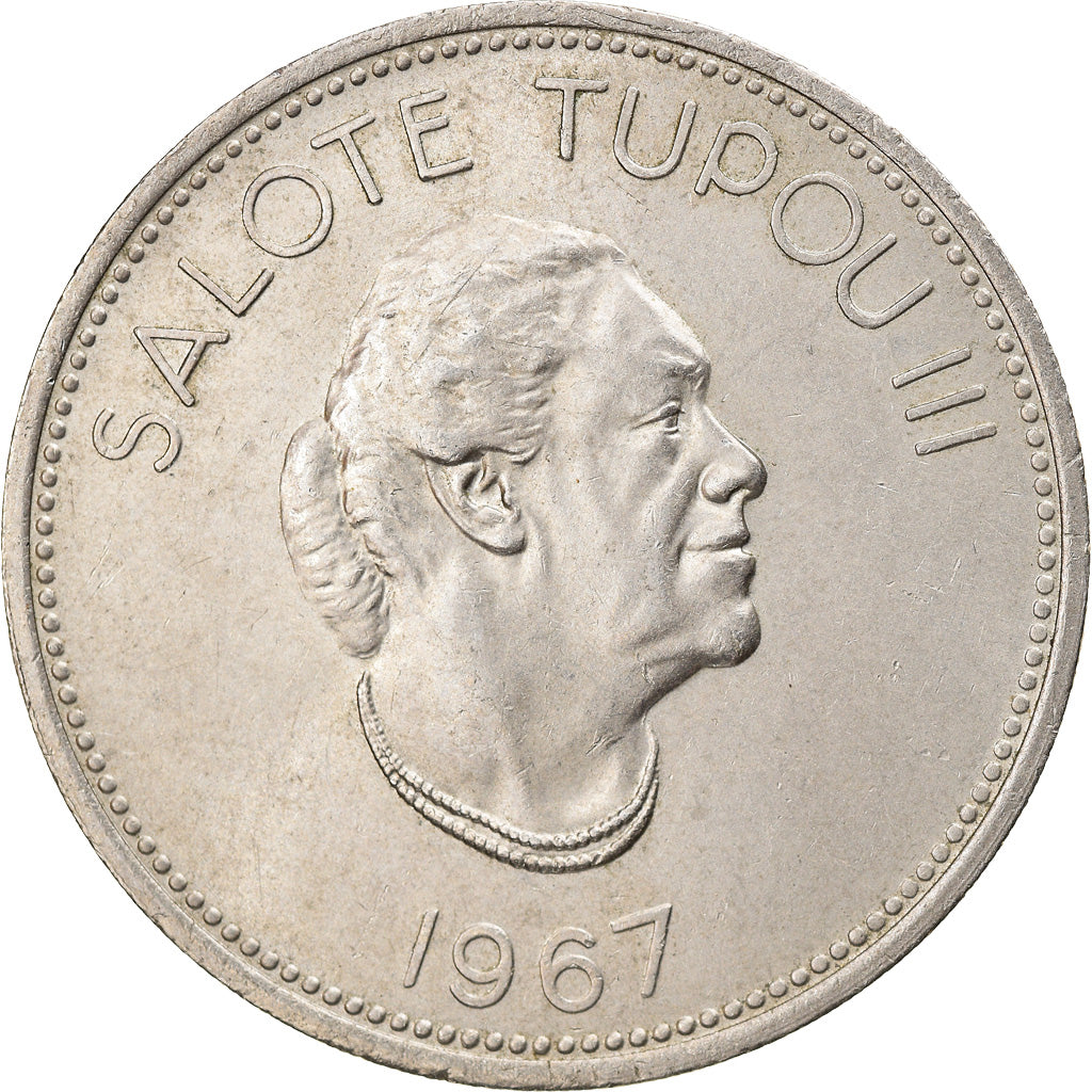 Moneda, Tonga, King Taufa'ahau Tupou IV, 50 Seniti, 1967, SC, Cobre - níquel