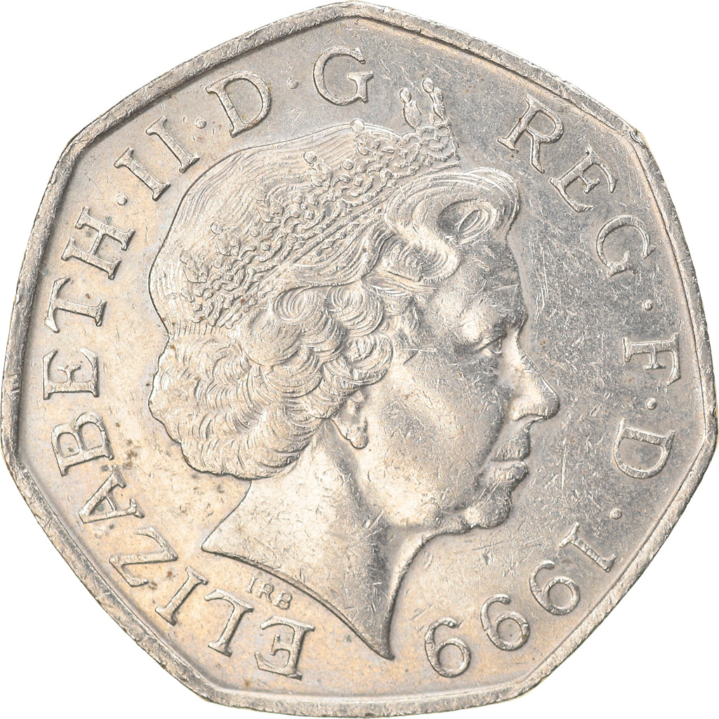 Moneta, Wielka Brytania, Elizabeth II, 50 Pence, 1999, AU(50-53), Miedź-Nikiel