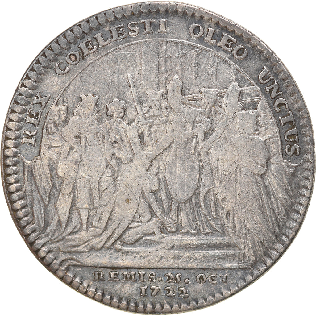 France, Token, Louis XIV, Sacre à Reims, 1722, VF(30-35), Silver