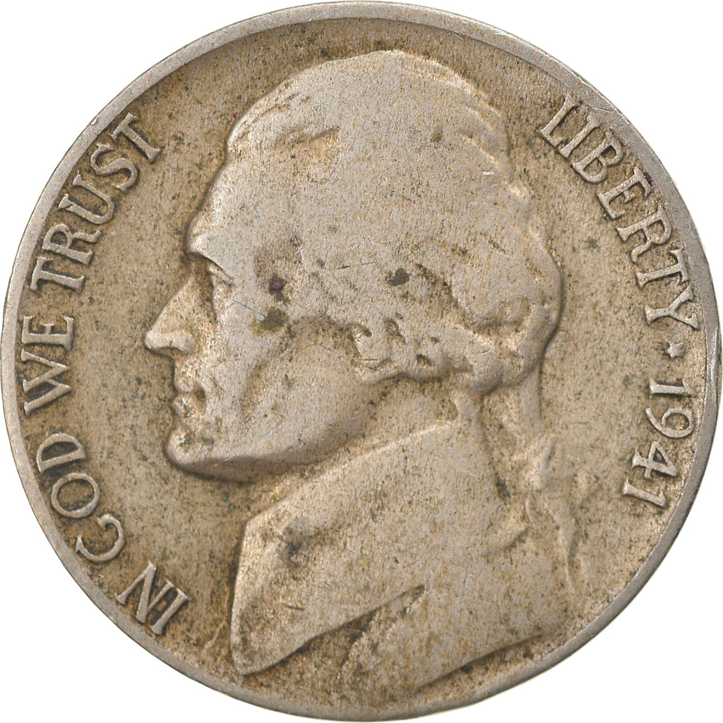 Munten, Verenigde Staten, Jefferson Nickel, 5 Cents, 1941, U.S. Mint