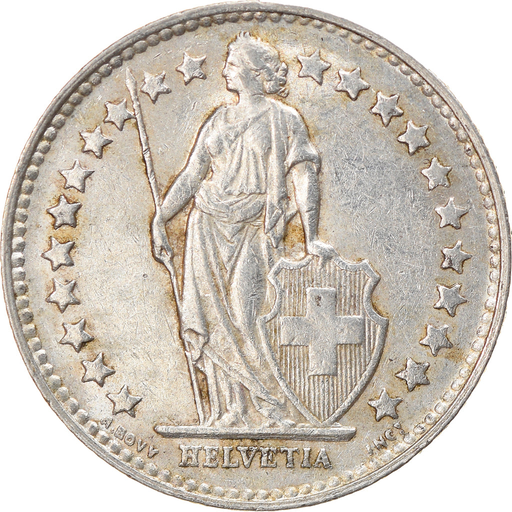 Coin, Switzerland, 1/2 Franc, 1953, Bern, AU(55-58), Silver, KM:23