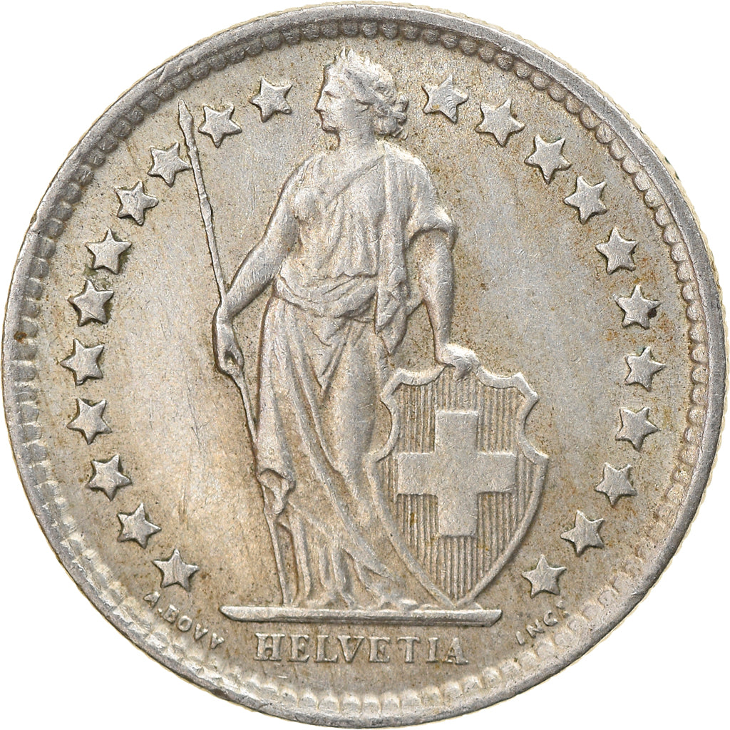 Coin, Switzerland, 1/2 Franc, 1959, Bern, AU(55-58), Silver, KM:23