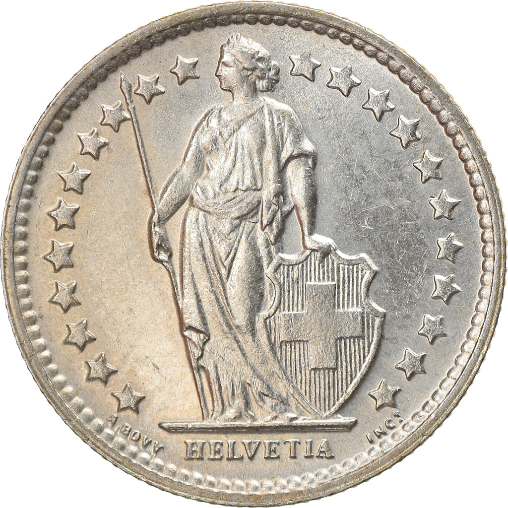 Münze, Schweiz, 1/2 Franc, 1961, Bern, UNZ, Silber, KM:23
