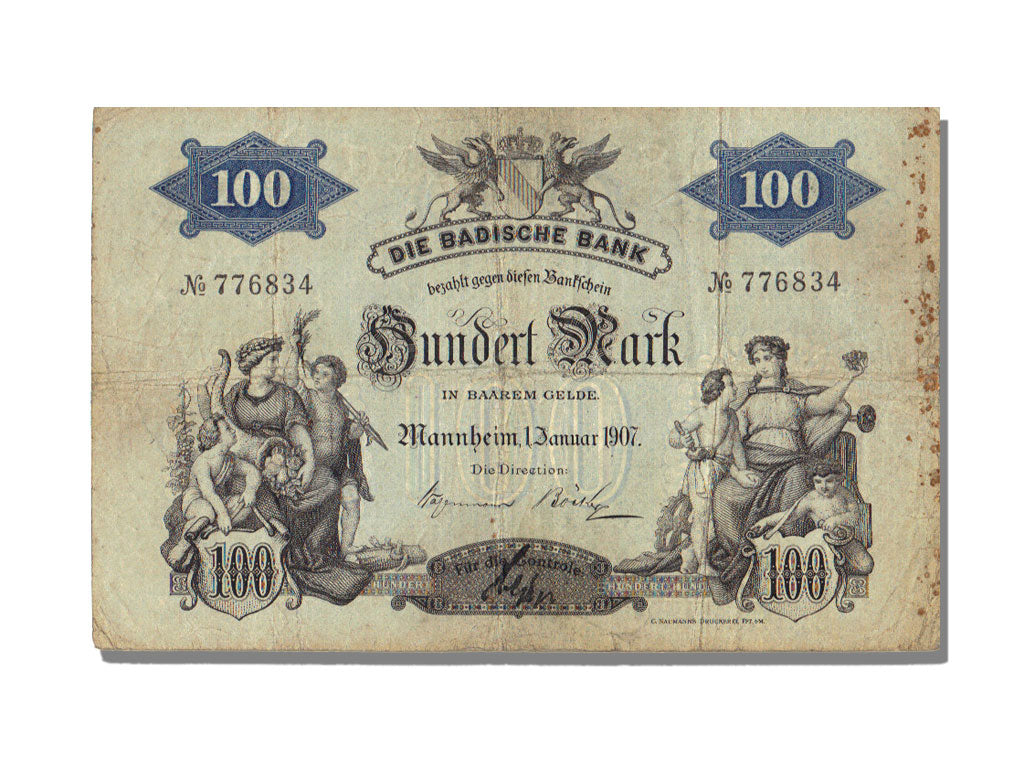 German States, 100 Mark, 1907, KM #S906b, 1907-01-01, EF(40-45)