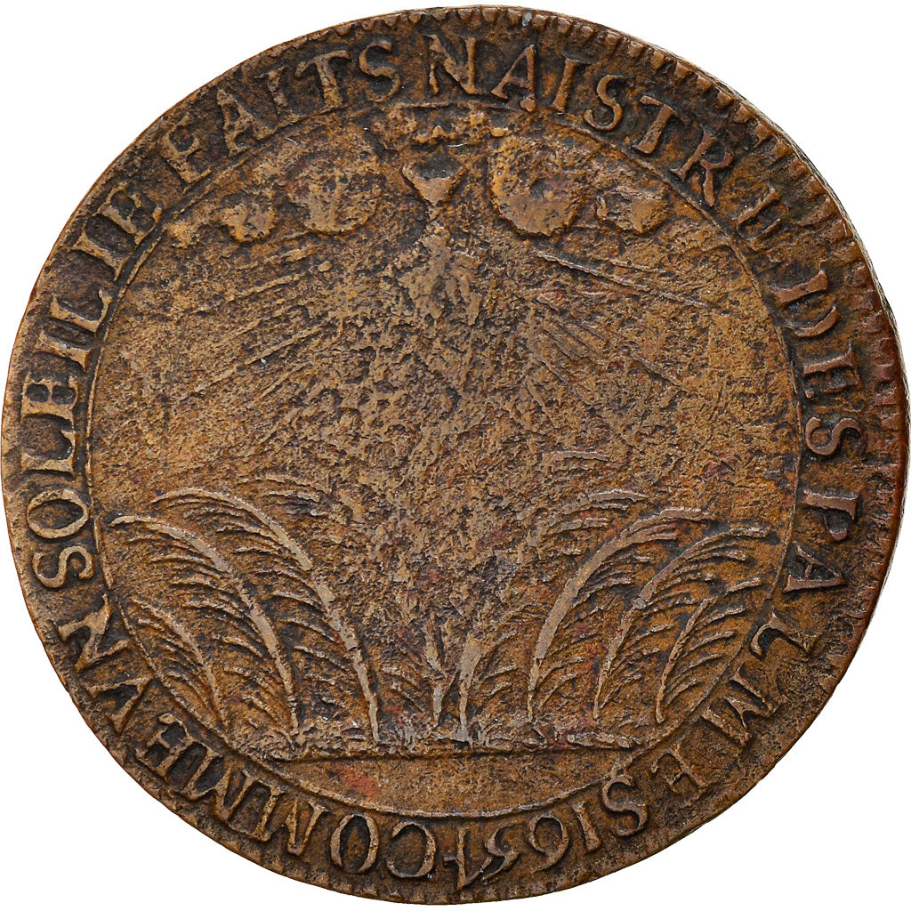 Frankrijk, Token, Louis XIV, Jeton du sacre, 1654, FR+, Tin, Feuardent:7894