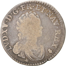 Moeda, França, Louis XV, 1/4 Écu Vertugadin, 30 Sols, 1/4 ECU, 1716, Reims