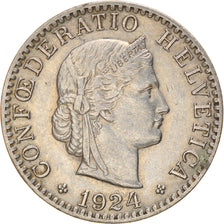 Coin, Switzerland, 20 Rappen, 1924, Bern, EF(40-45), Nickel, KM:29