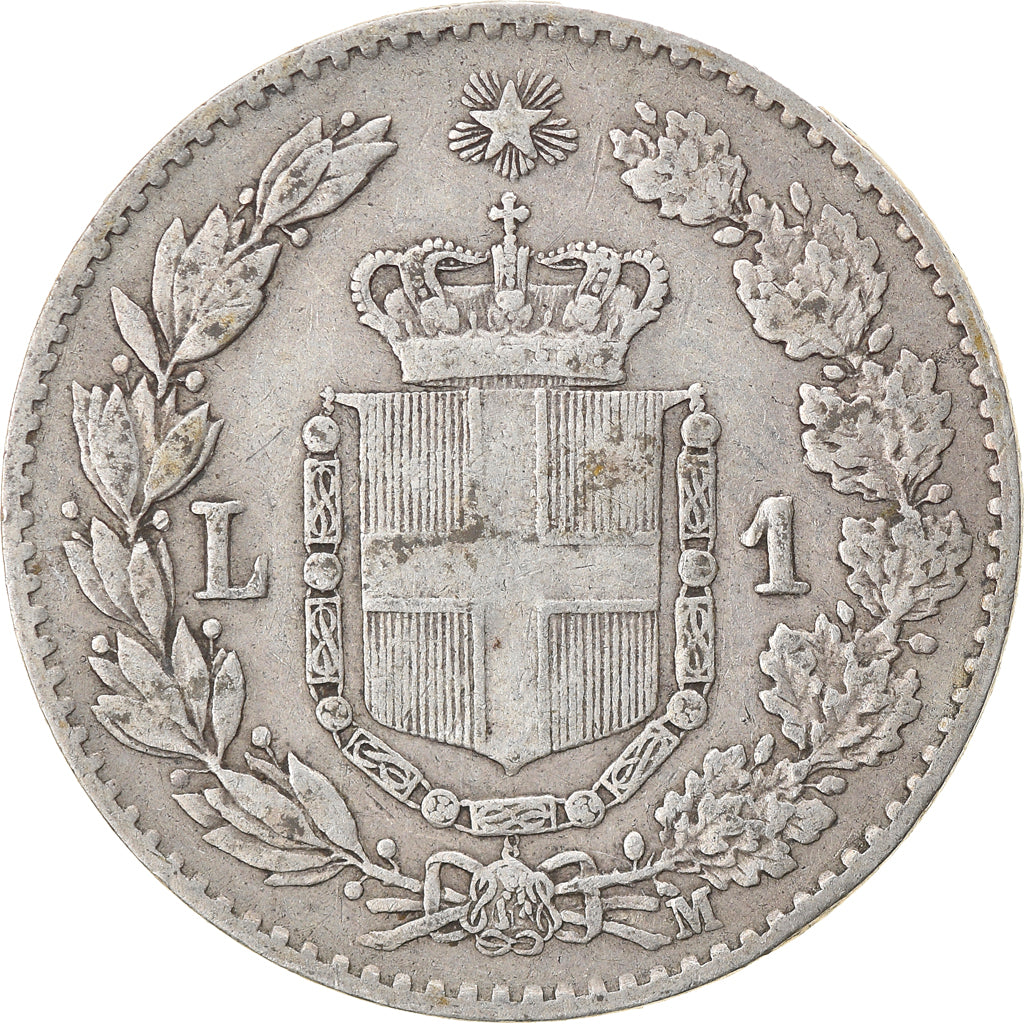 Coin, Italy, Umberto I, Lira, 1887, Milan, VF(30-35), Silver, KM:24.2
