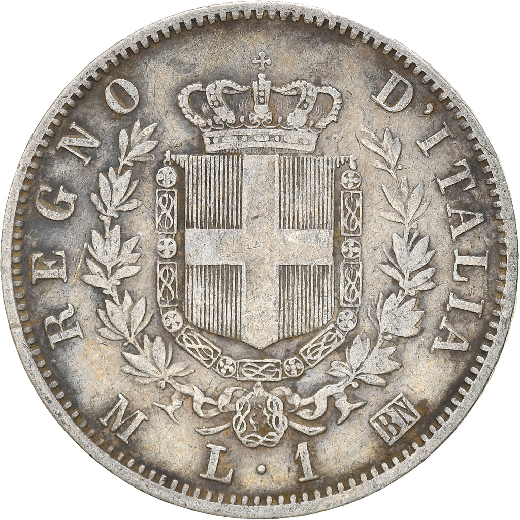 Coin, Italy, Vittorio Emanuele II, Lira, 1863, Milan, EF(40-45), Silver, KM:5a.1
