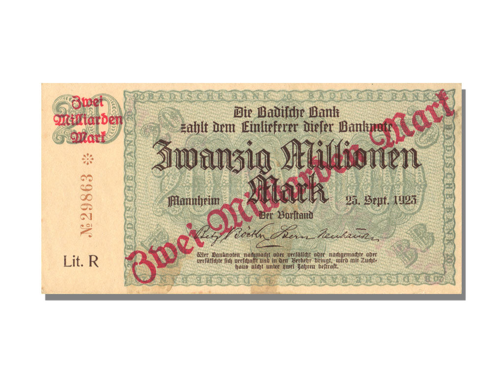 German States, 2 Billion Mark, 1923, AU(55-58)