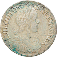 Monnaie, France, Louis XIV, 1/2 Écu à la mèche longue, 1/2 Ecu, 1655, Dijon