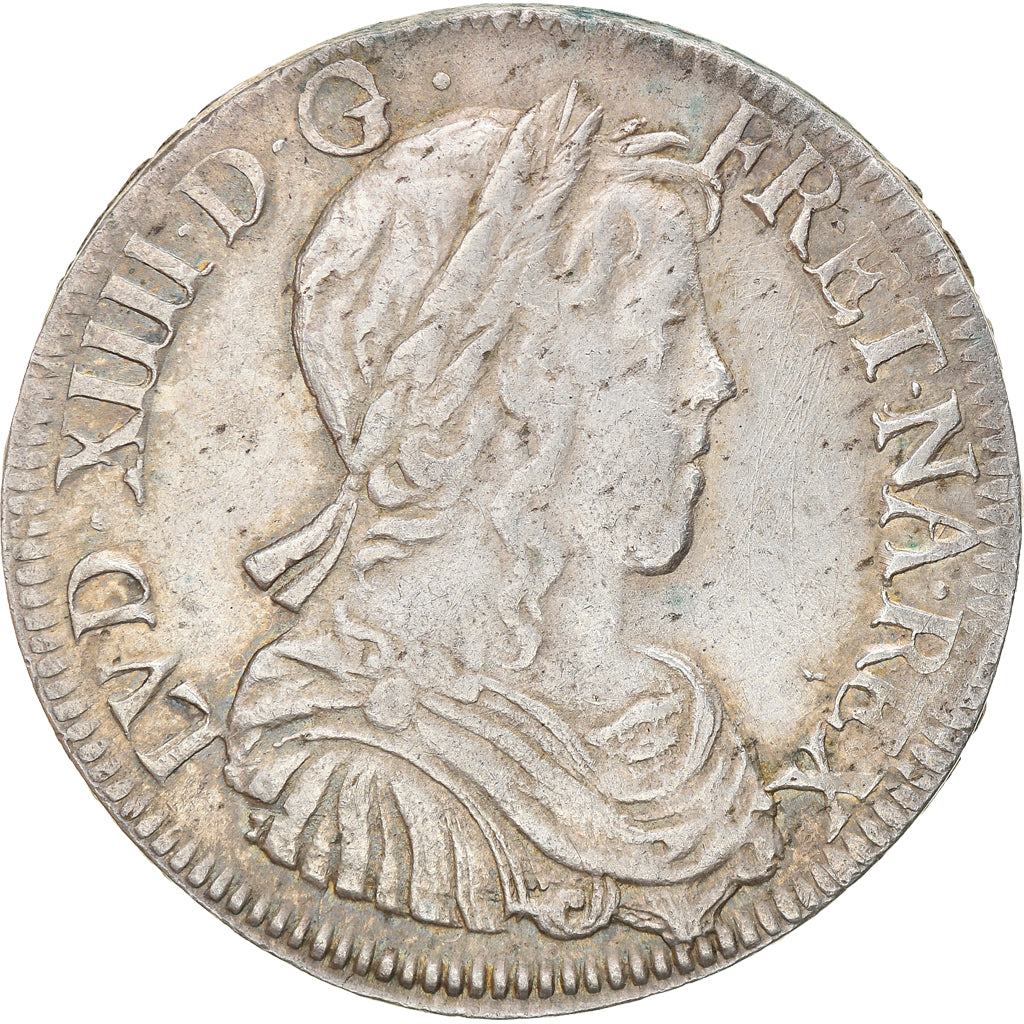 Moneta, Francia, Louis XIV, 1/2 Écu à la mèche longue, 1/2 Ecu, 1654, La