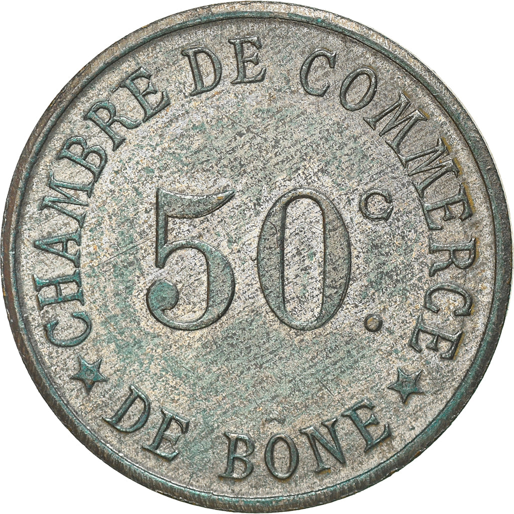 Moneta, Algeria, Chambre de Commerce, Bône, 50 Centimes, ESSAI, BB, Alpacca
