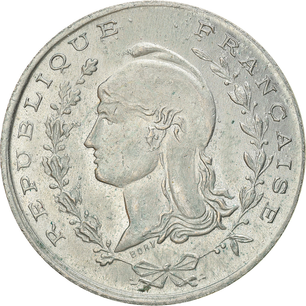 Moneta, Algeria, De Bône, 1 Franc, Chambre de Commerce, BB, Alpacca, Elie:15.3
