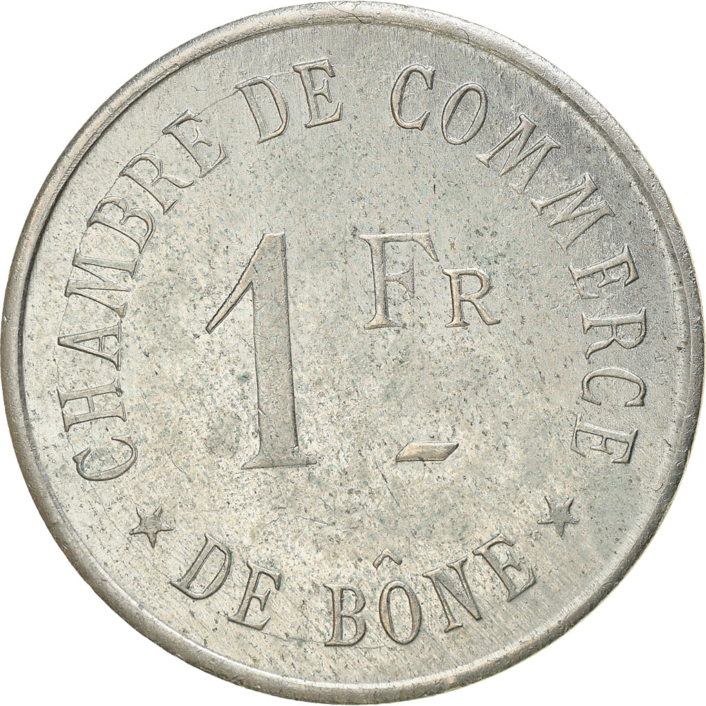 Moneta, Algeria, De Bône, 1 Franc, Chambre de Commerce, BB, Alpacca, Elie:15.3