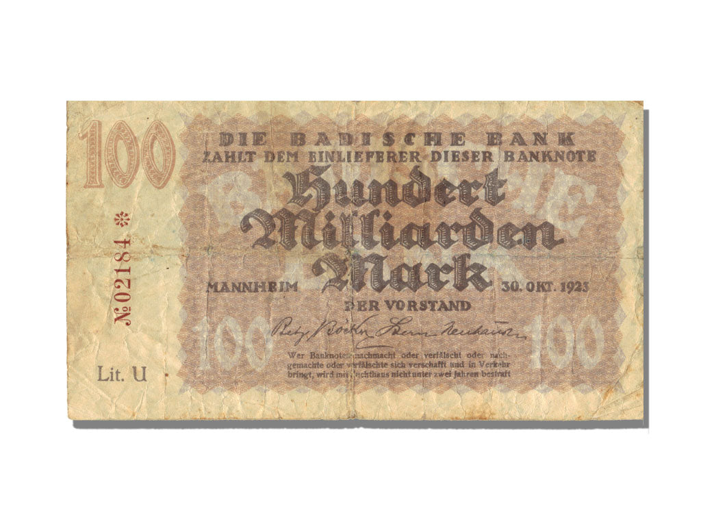 German States, 100 Billion Mark, 1923, VF(30-35)