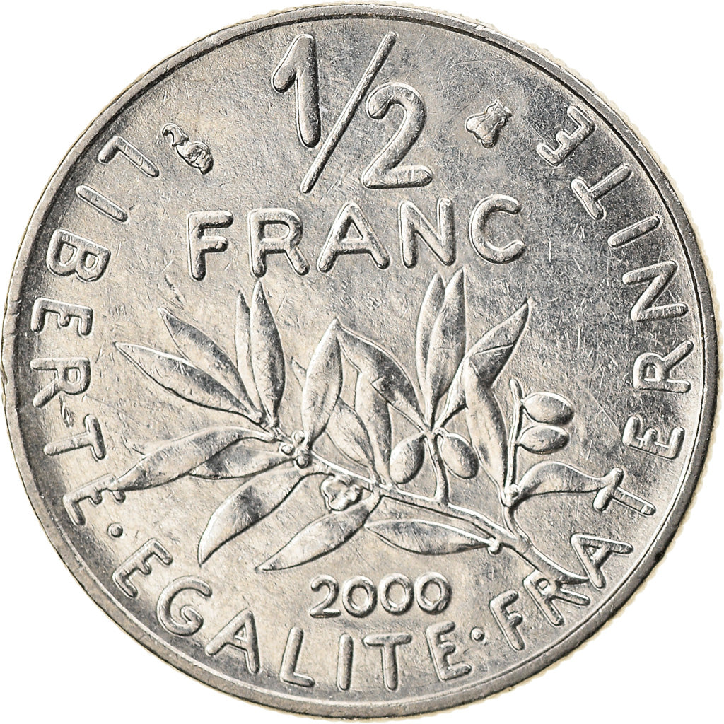 Coin, France, Semeuse, 1/2 Franc, 2000, Paris, AU(55-58), Nickel, KM:931.2
