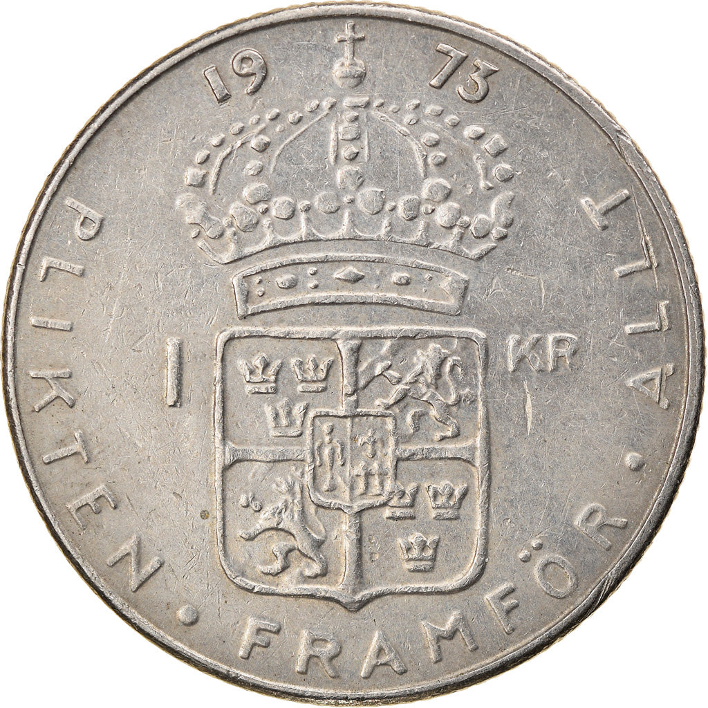 Coin, Sweden, Gustaf V, Krona, 1973, EF(40-45), Silver, KM:814