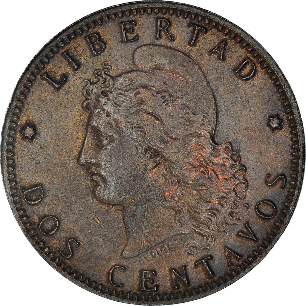 Coin, Argentina, 2 Centavos, 1889, AU(50-53), Bronze, KM:33