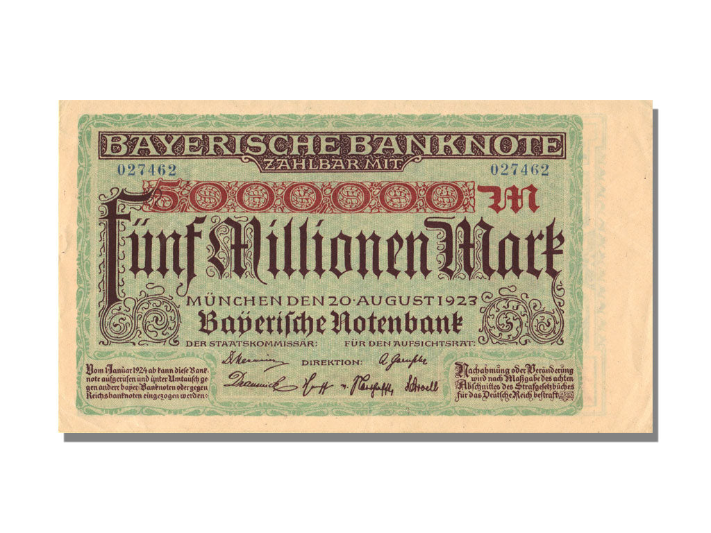 German States, 5 Millions Mark, 1923, UNC(63)