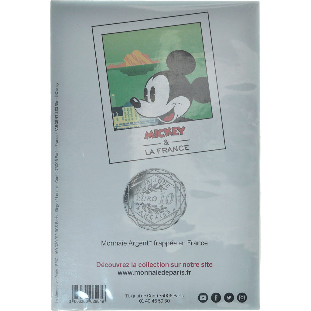 France, Monnaie de Paris, 10 Euro, Mickey (Biarritz), 2018, Paris, FDC, Argent
