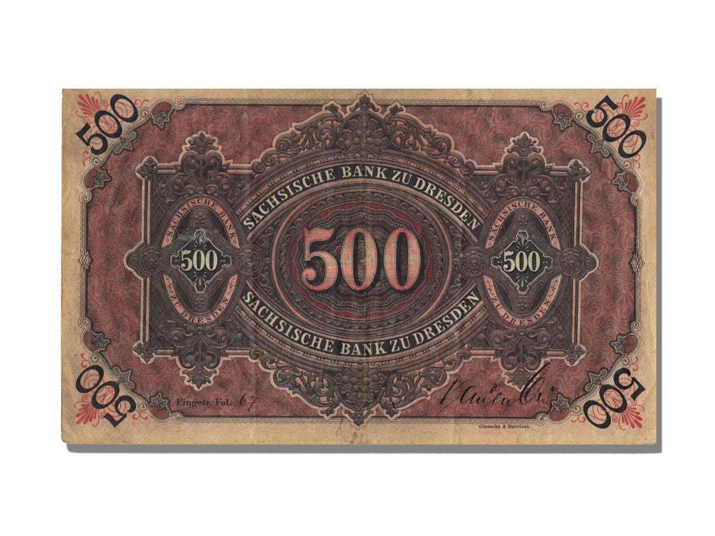 Billete, 500 Mark, 1911, Estados alemanes, MBC