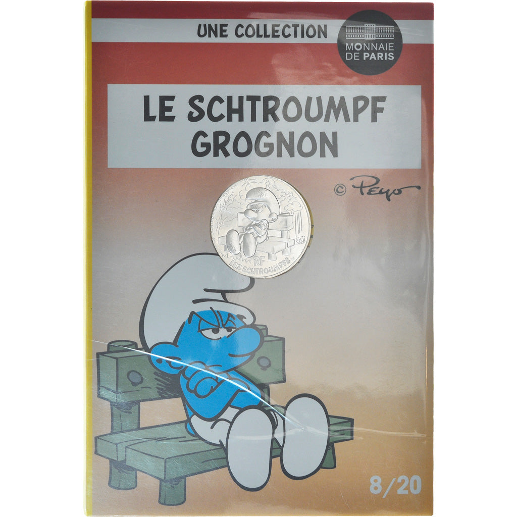 France, Monnaie de Paris, 10 Euro, Le Schtroumpf grognon, 2020, MS(65-70)