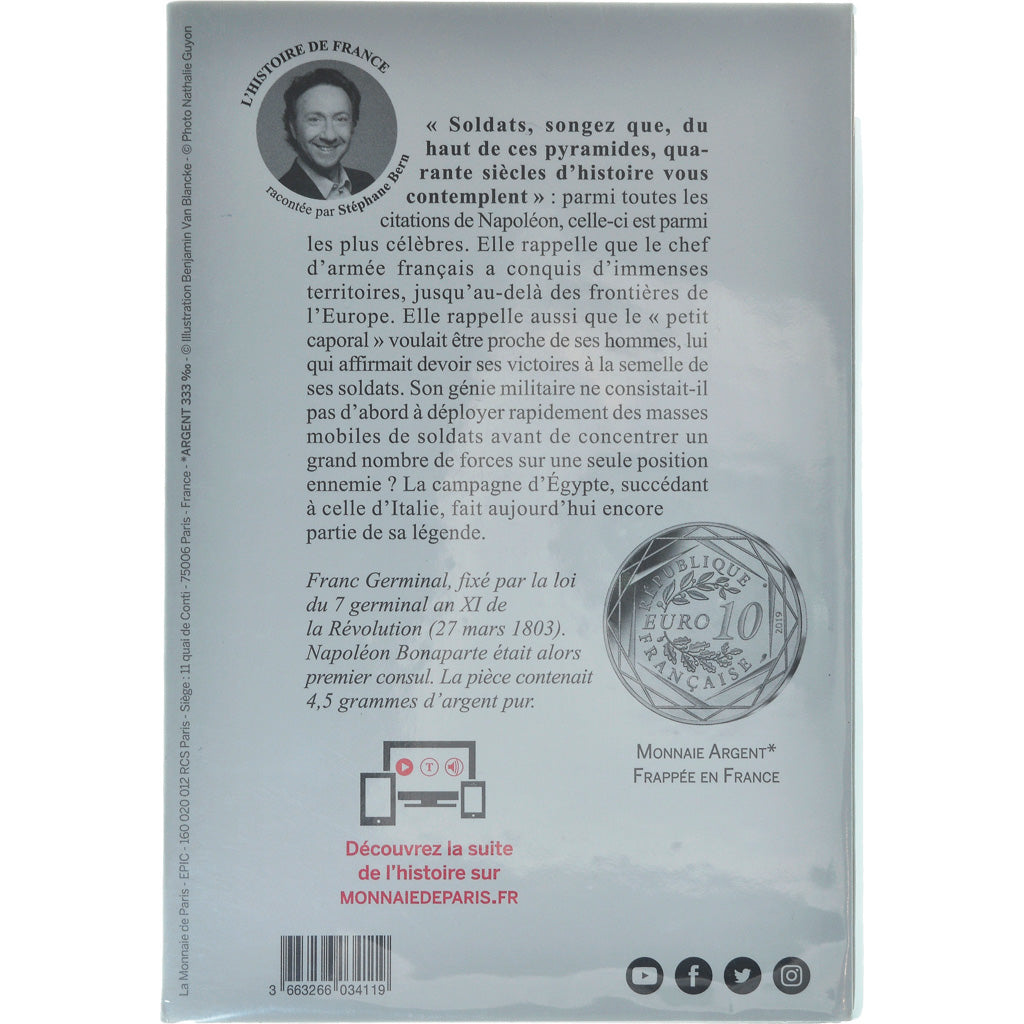 France, Monnaie de Paris, 10 Euro, Napoléon Ier, 2019, MS(65-70), Silver