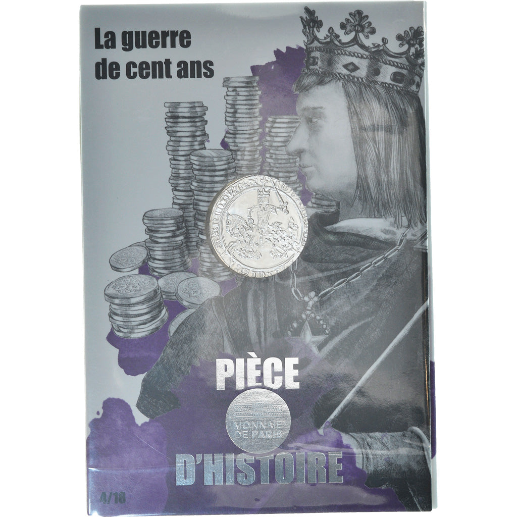 Francia, Monnaie de Paris, 10 Euro, Guerre de Cent Ans, 2019, FDC, Argento