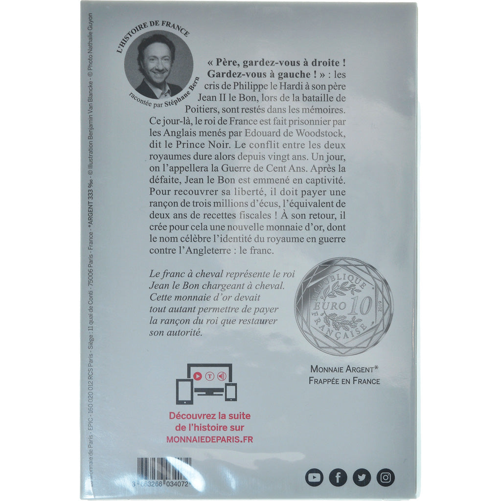 Francia, Monnaie de Paris, 10 Euro, Guerre de Cent Ans, 2019, FDC, Argento